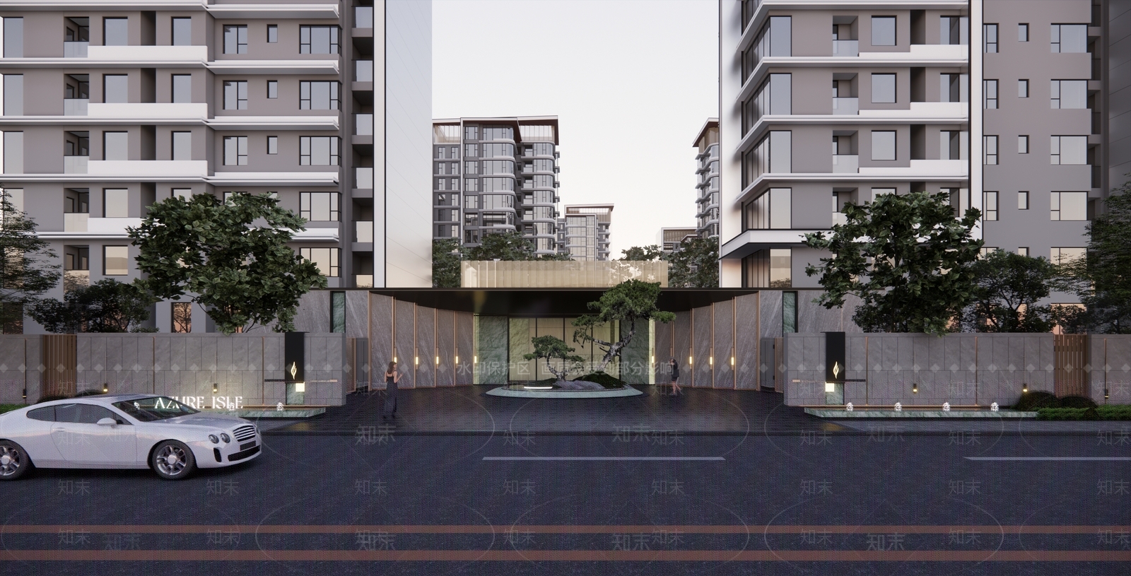 新中式现代小区景观SU模型下载【ID:1201383049】