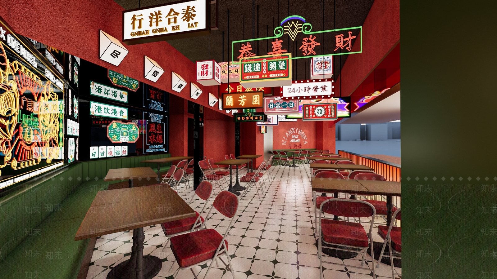 复古中古茶餐厅SU模型下载【ID:1201383777】