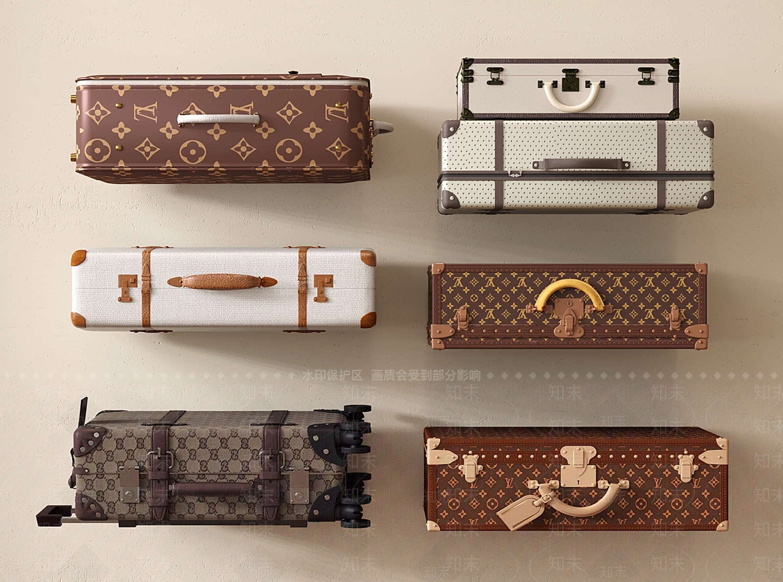 行李箱3D模型下载【ID:1201383185】