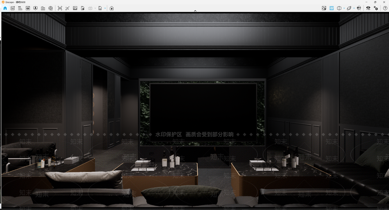 现代复古酒吧SU模型下载【ID:1201391009】
