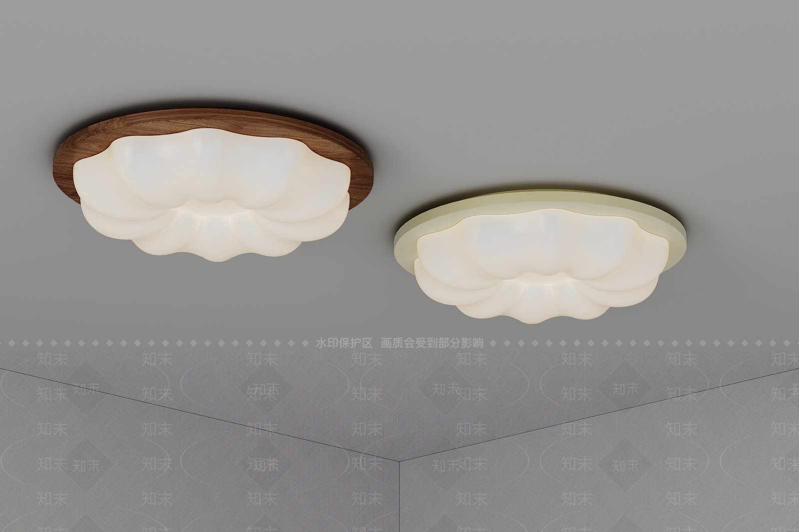 侘寂中古吸顶灯3D模型下载【ID:1201383235】