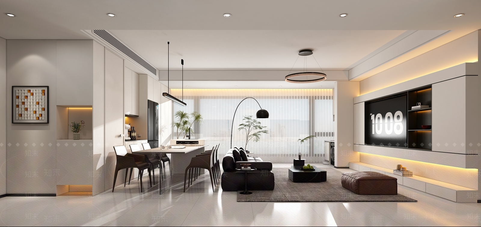 现代客餐厅3D模型下载【ID:1201383596】