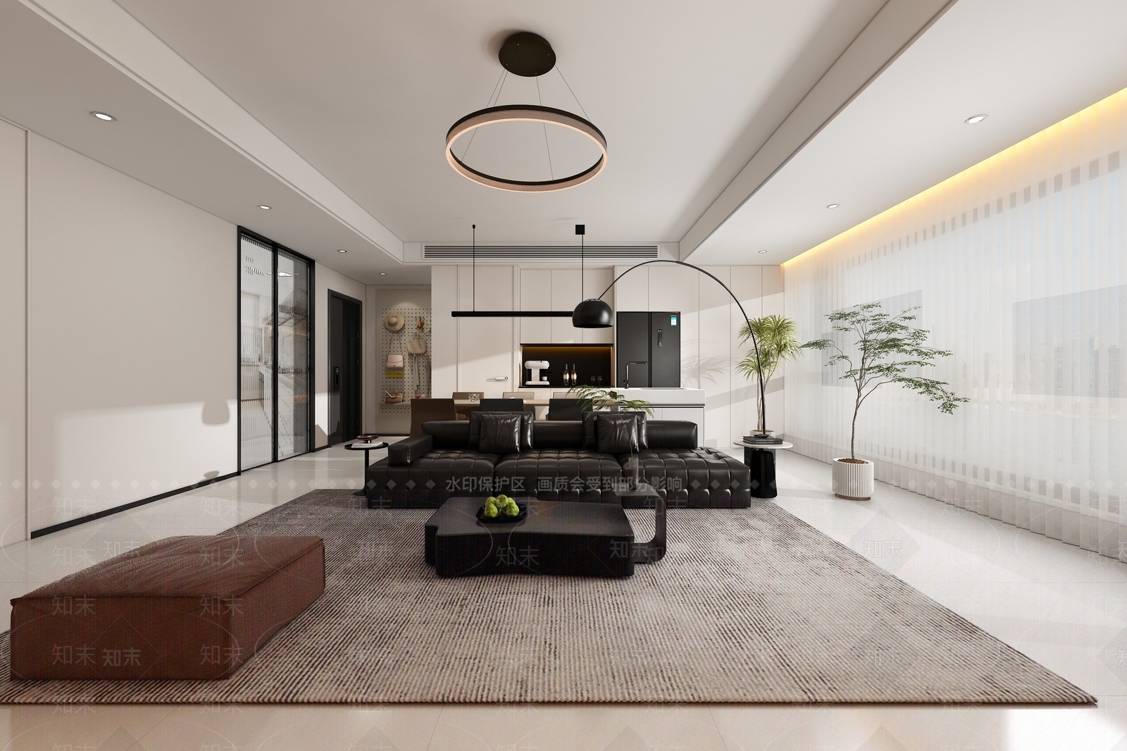 现代客餐厅3D模型下载【ID:1201383596】