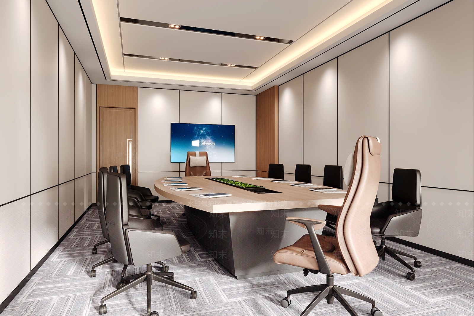现代会议室3D模型下载【ID:1201387835】