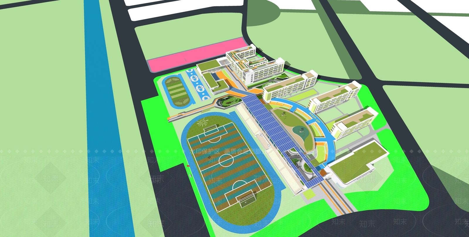 现代小学SU模型下载【ID:1201388452】
