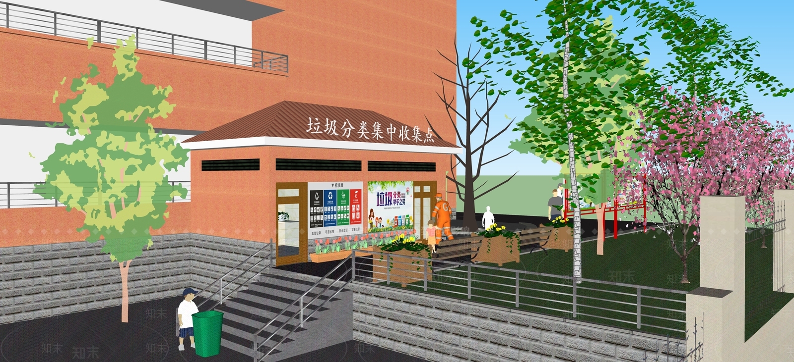 简约小公建SU模型下载【ID:1201389901】