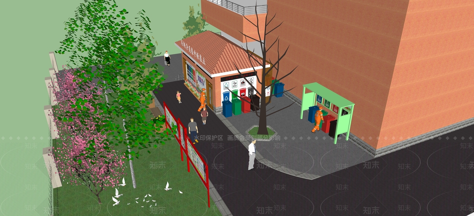 简约小公建SU模型下载【ID:1201389901】