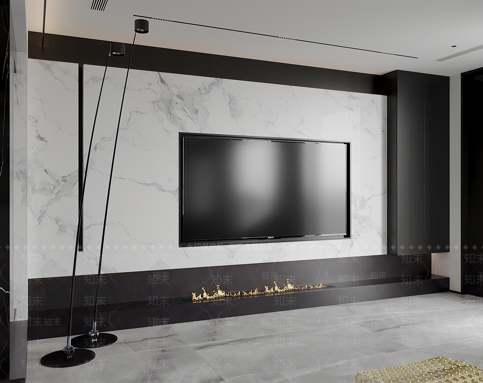 现代电视背景墙3D模型下载【ID:1201390861】
