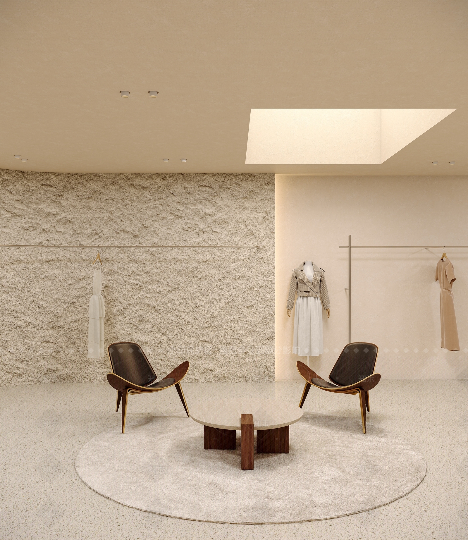 现代极简服装店3D模型下载【ID:1201390575】