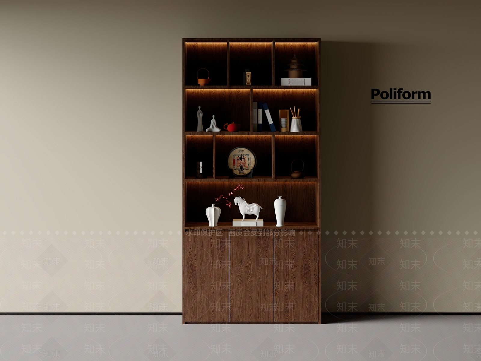 现代博古架3D模型下载【ID:1201390641】