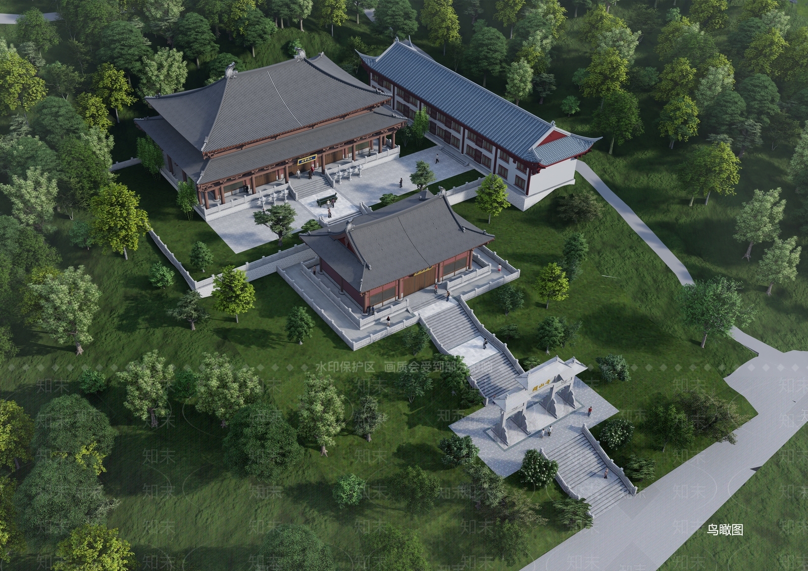 中式其他公共建筑SU模型下载【ID:1201391068】