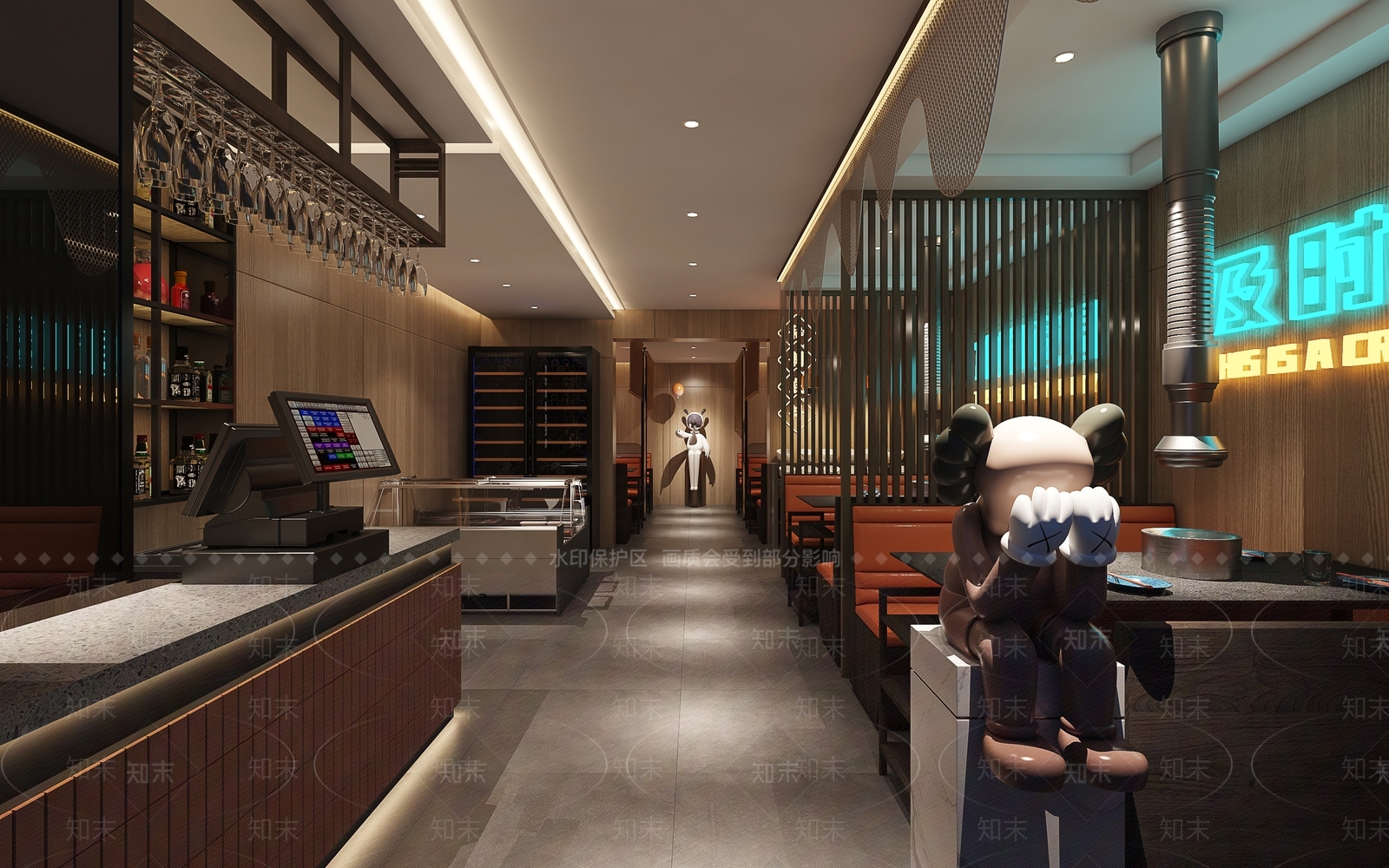 日式现代烧烤店3D模型下载【ID:1201393272】