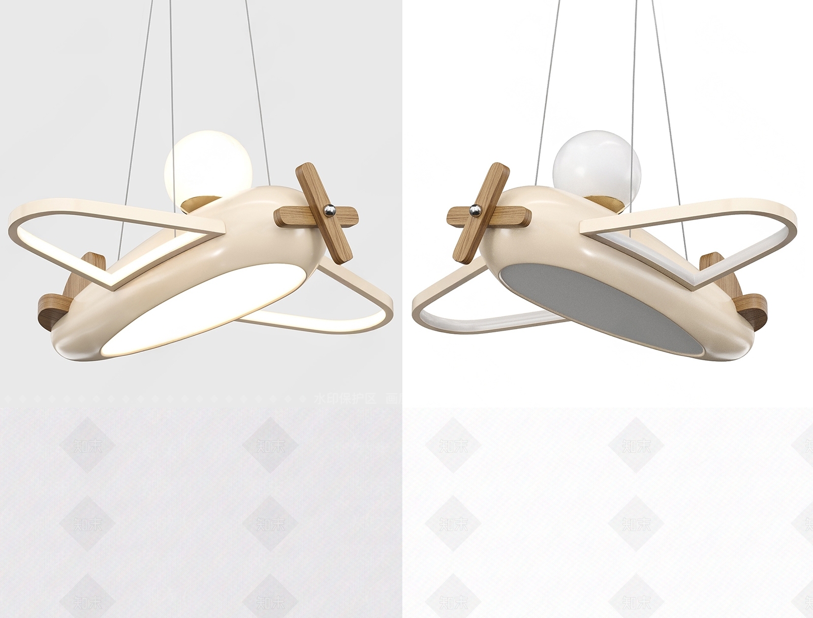 现代奶油儿童房吊灯SU模型下载【ID:1201393320】