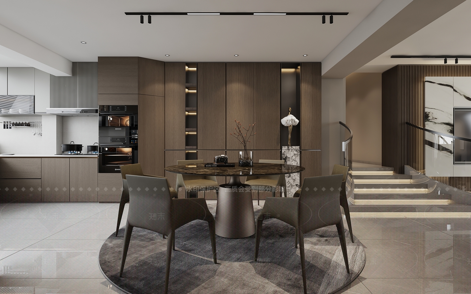 现代民宿大厅3D模型下载【ID:1215195656】