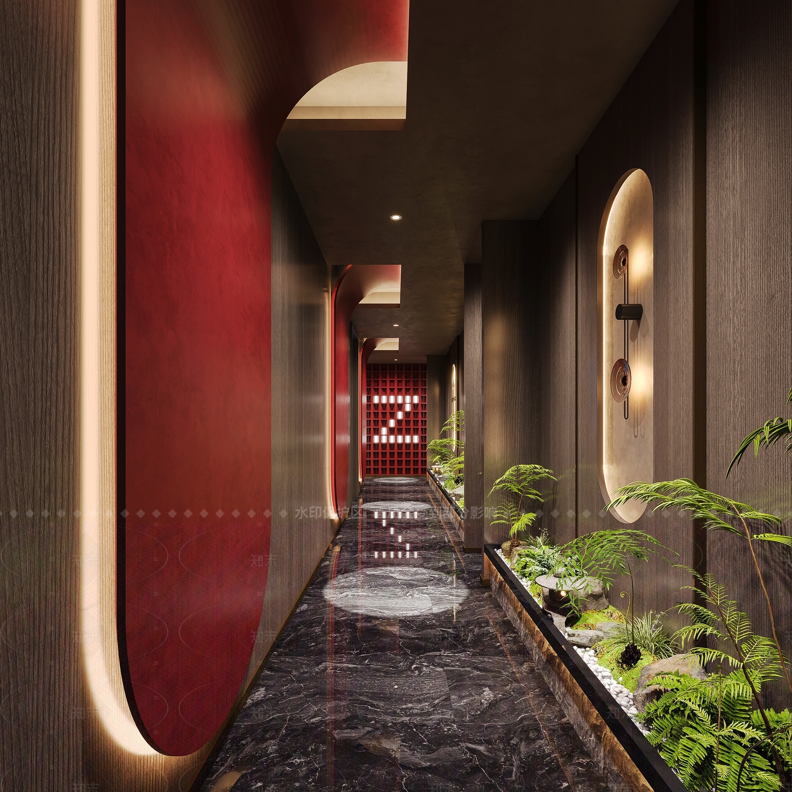 现代新中式足浴店3D模型下载【ID:1201394495】