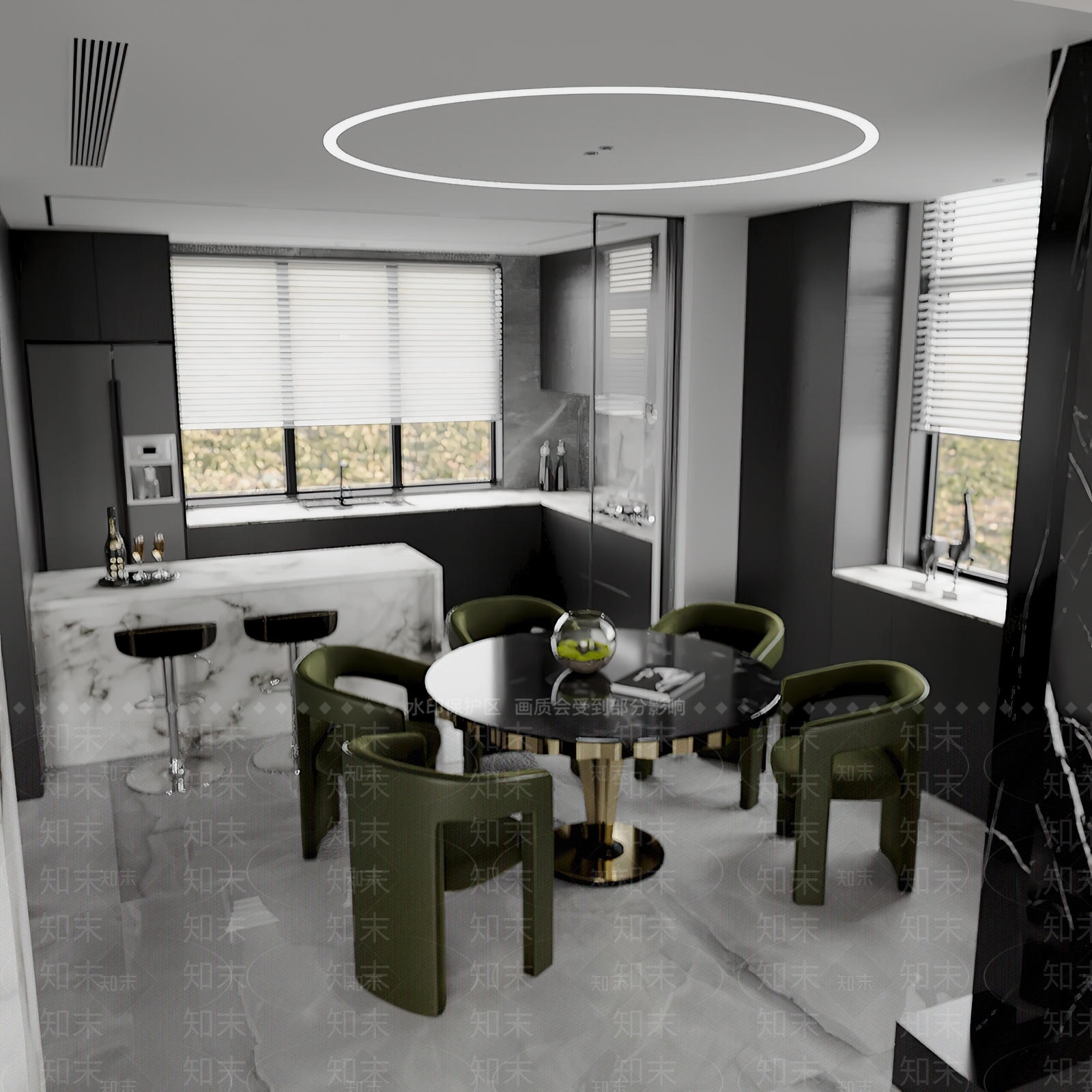 现代餐桌椅3D模型下载【ID:1201394674】