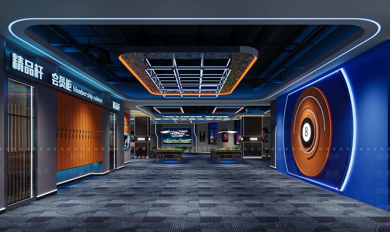 现代台球室3D模型下载【ID:1201394917】