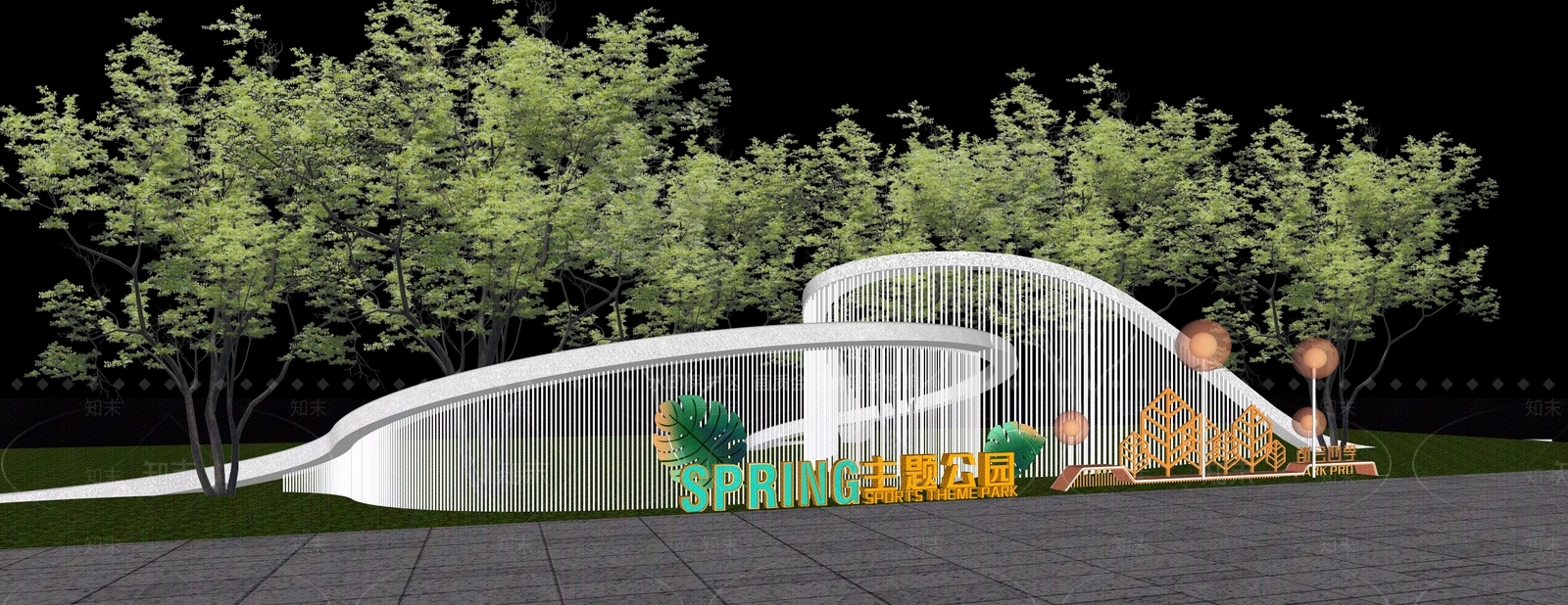 现代入口大门SU模型下载【ID:1201395353】