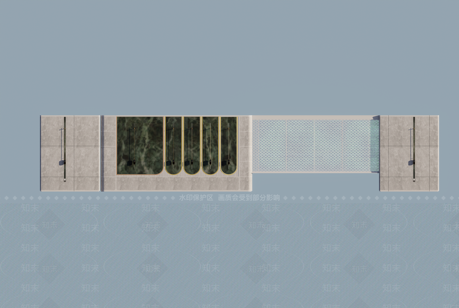 现代小区景观SU模型下载【ID:1201395833】