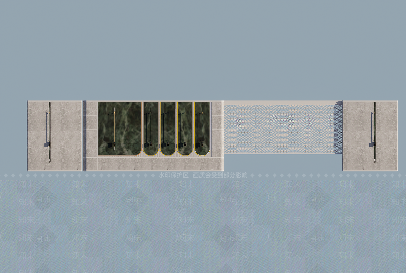 现代小区景观SU模型下载【ID:1201395833】