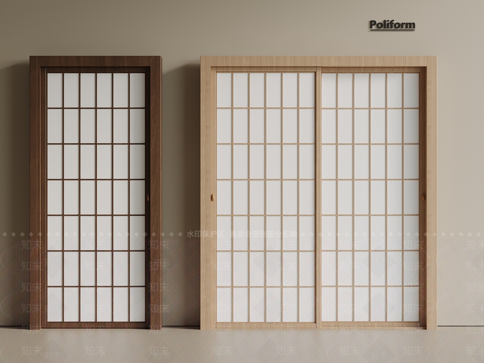 新中式日式推拉门3D模型下载【ID:1201396793】