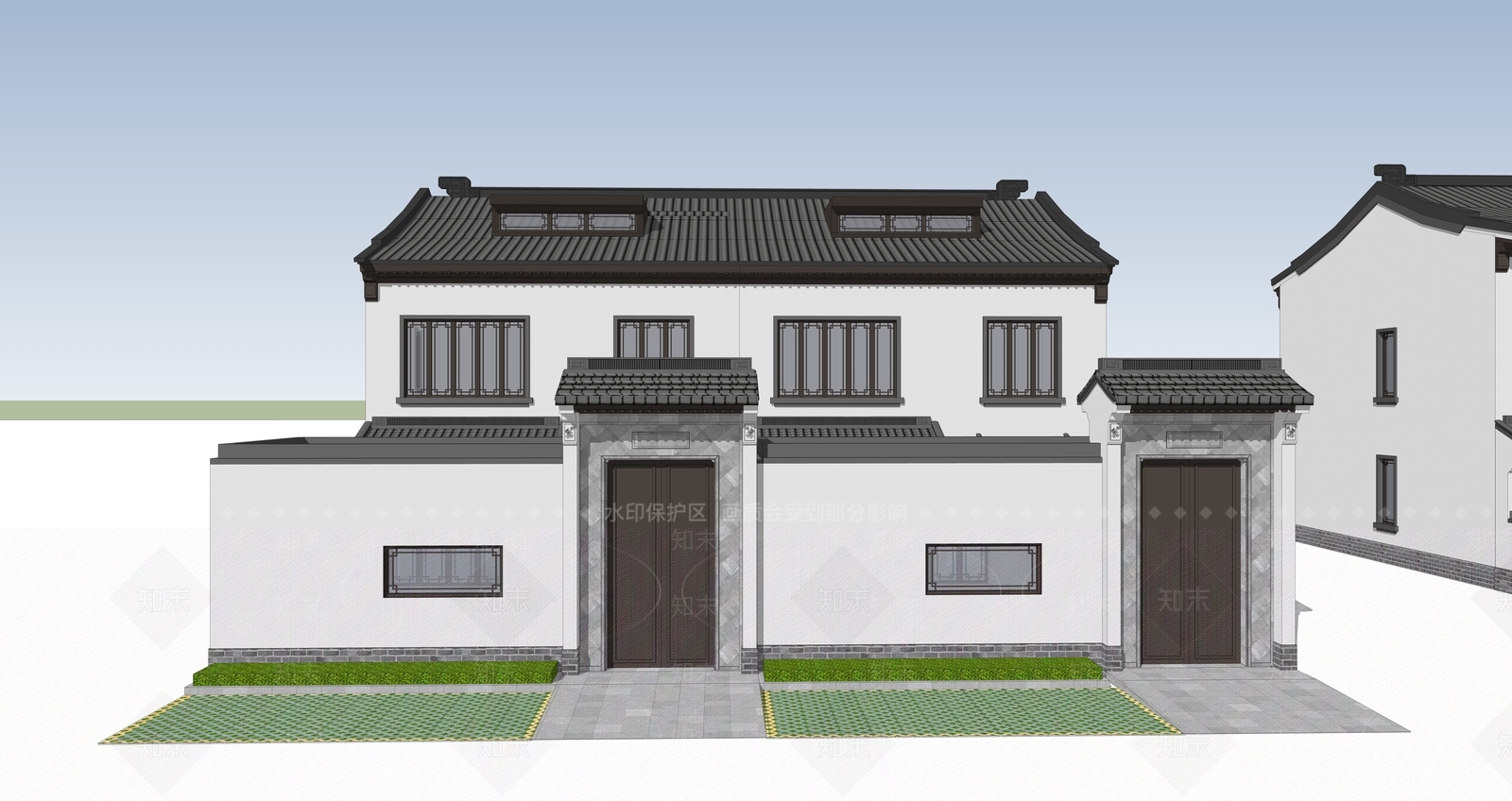 新中式极简多层住宅SU模型下载【ID:1201397285】