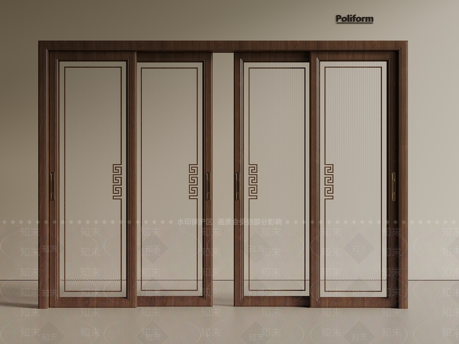 新中式中式推拉门3D模型下载【ID:1201397127】