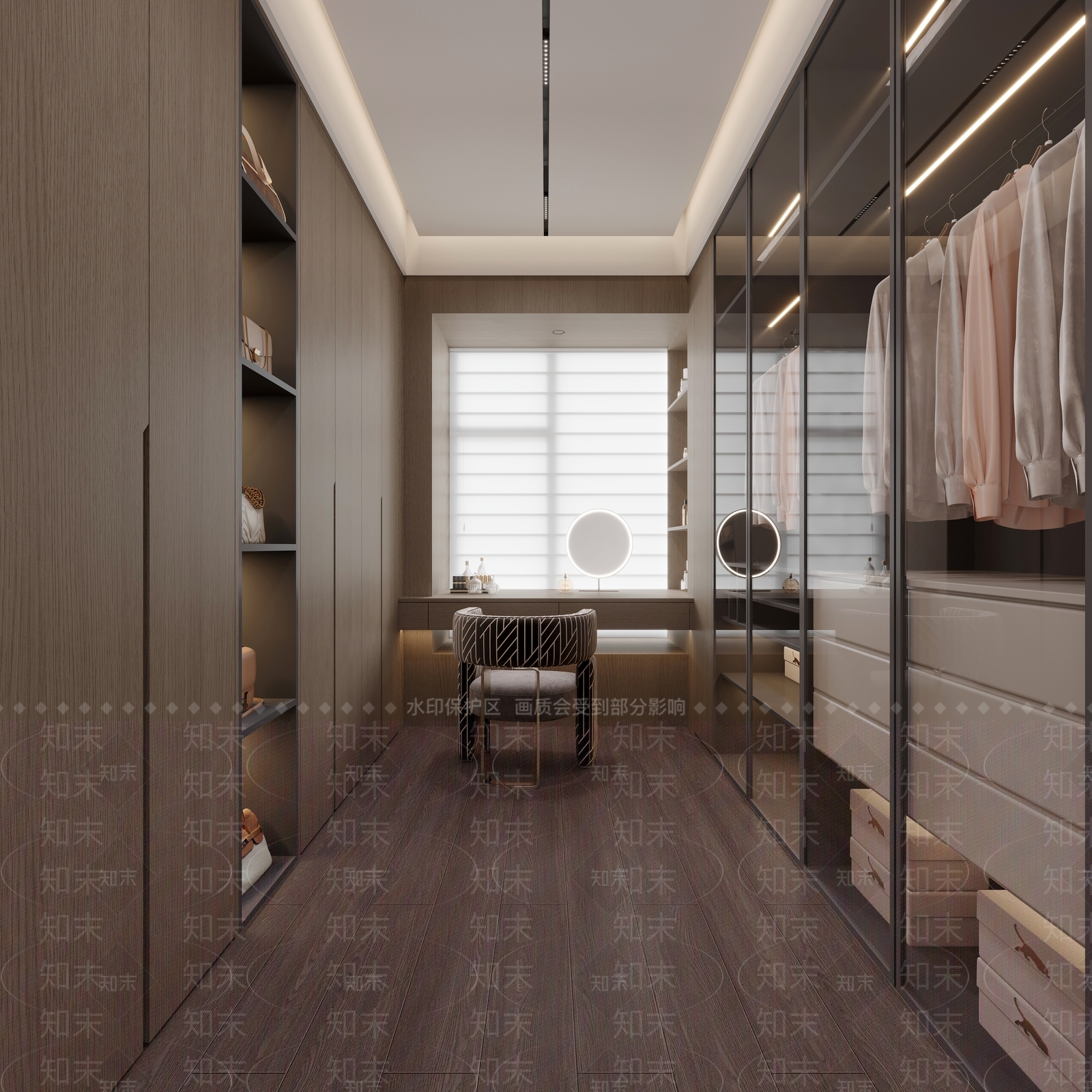现代衣帽间3D模型下载【ID:1201397608】