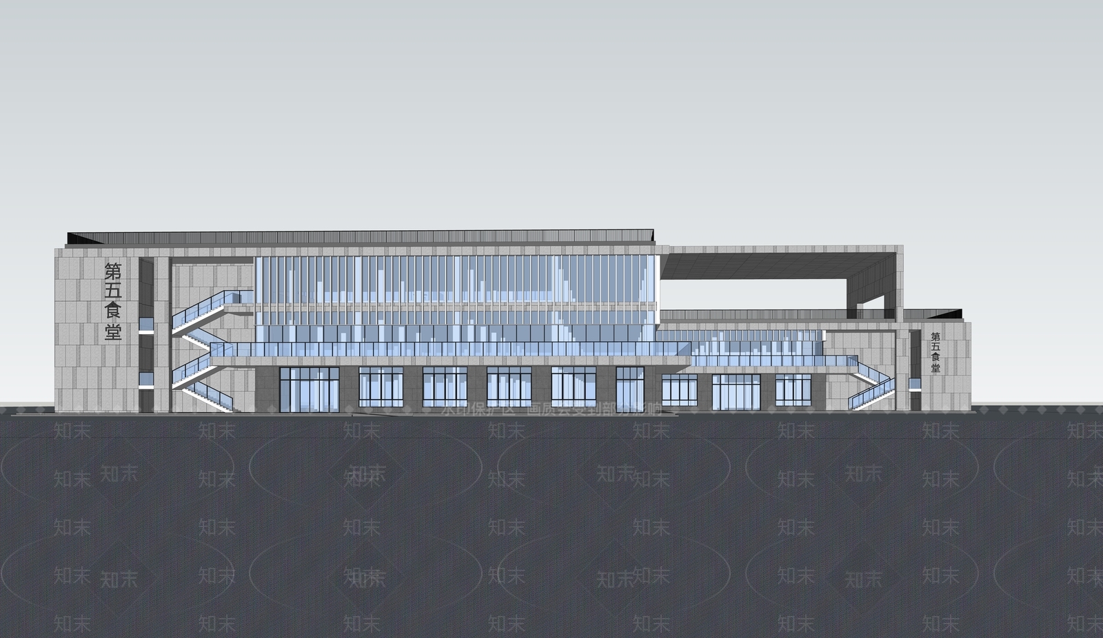 现代学校建筑SU模型下载【ID:1201398083】