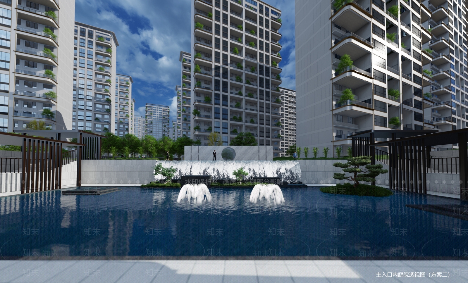 现代高层住宅SU模型下载【ID:1201398829】