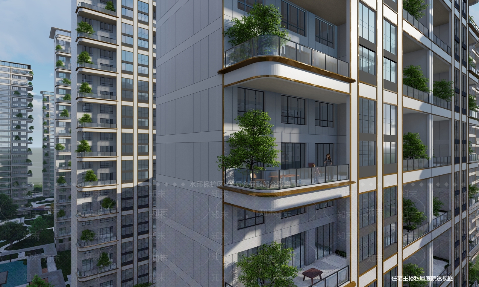 现代高层住宅SU模型下载【ID:1201398829】