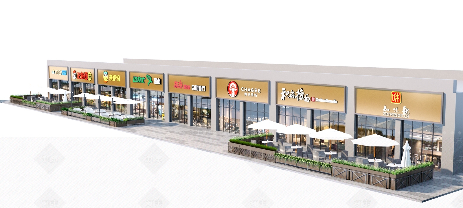 现代工业餐饮建筑3D模型下载【ID:1201399237】