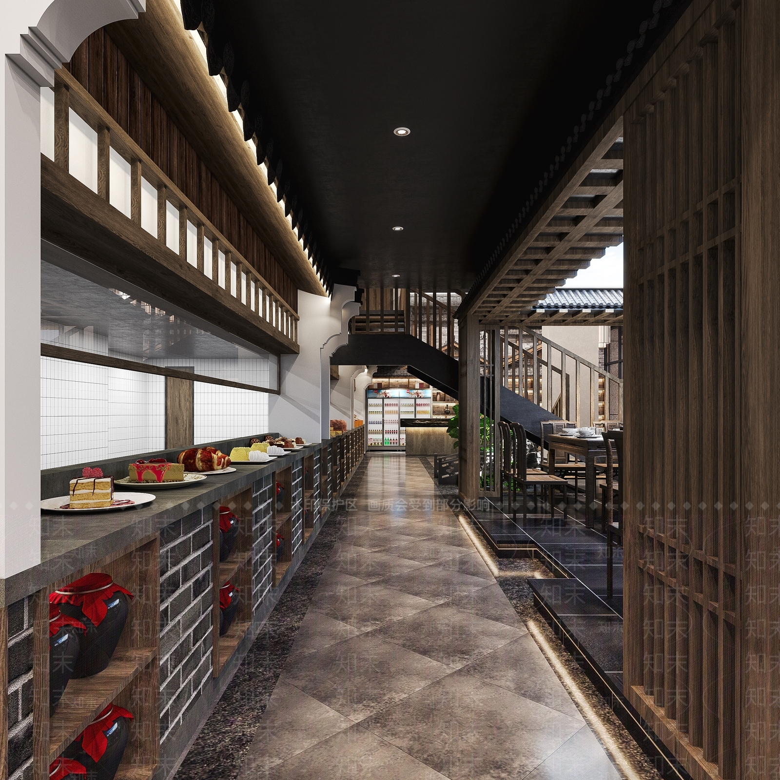 新中式其他餐饮空间3D模型下载【ID:1201399965】