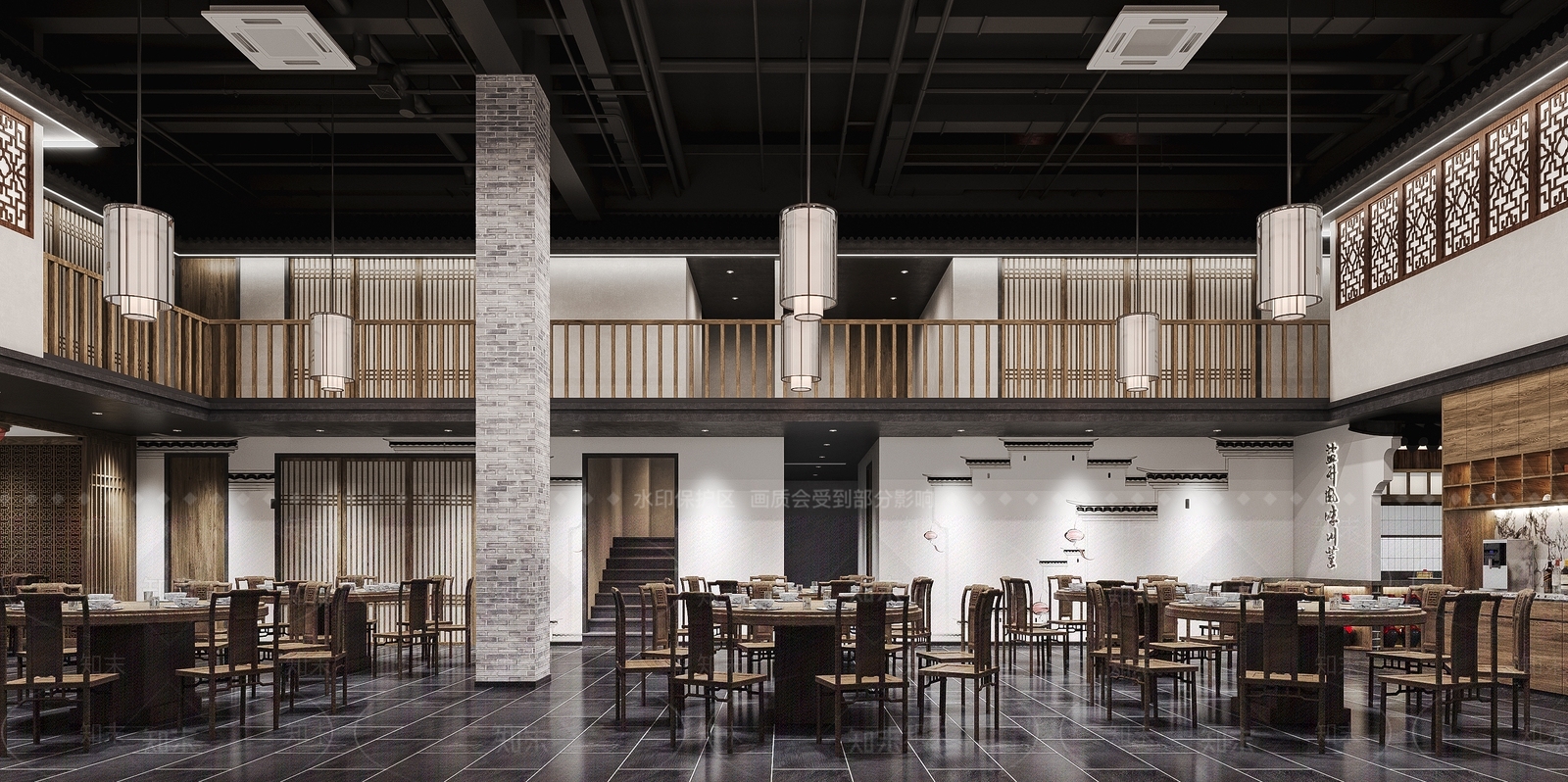 新中式现代其他餐饮空间3D模型下载【ID:1201400054】