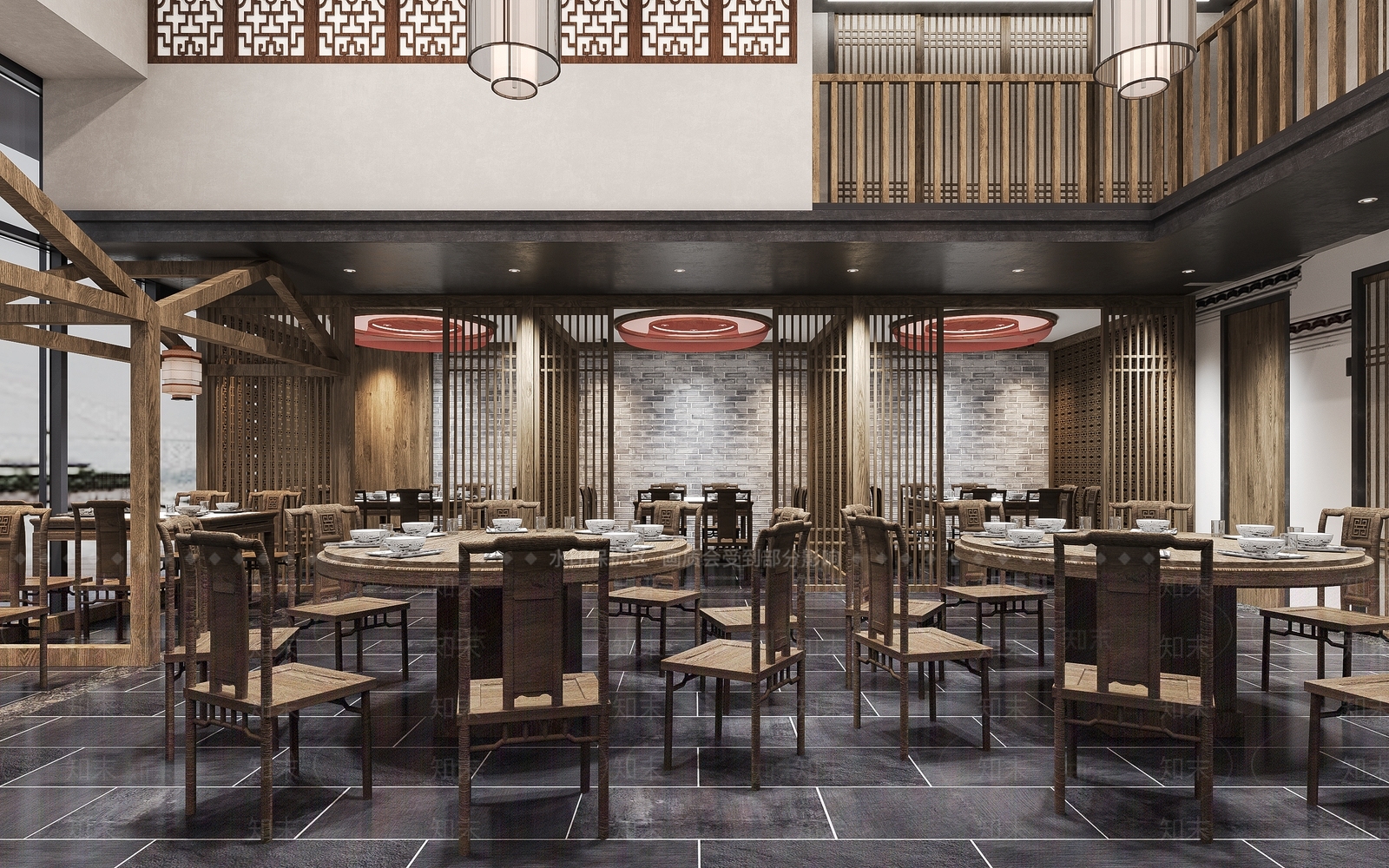 新中式现代其他餐饮空间3D模型下载【ID:1201400054】