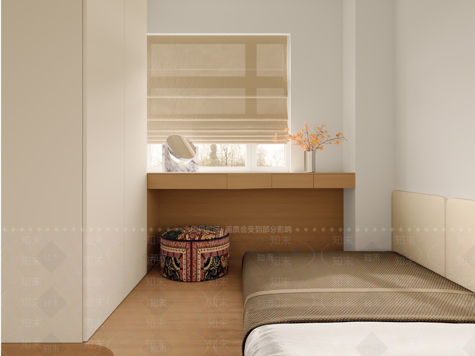 现代日式榻榻米卧室3D模型下载【ID:1201403011】