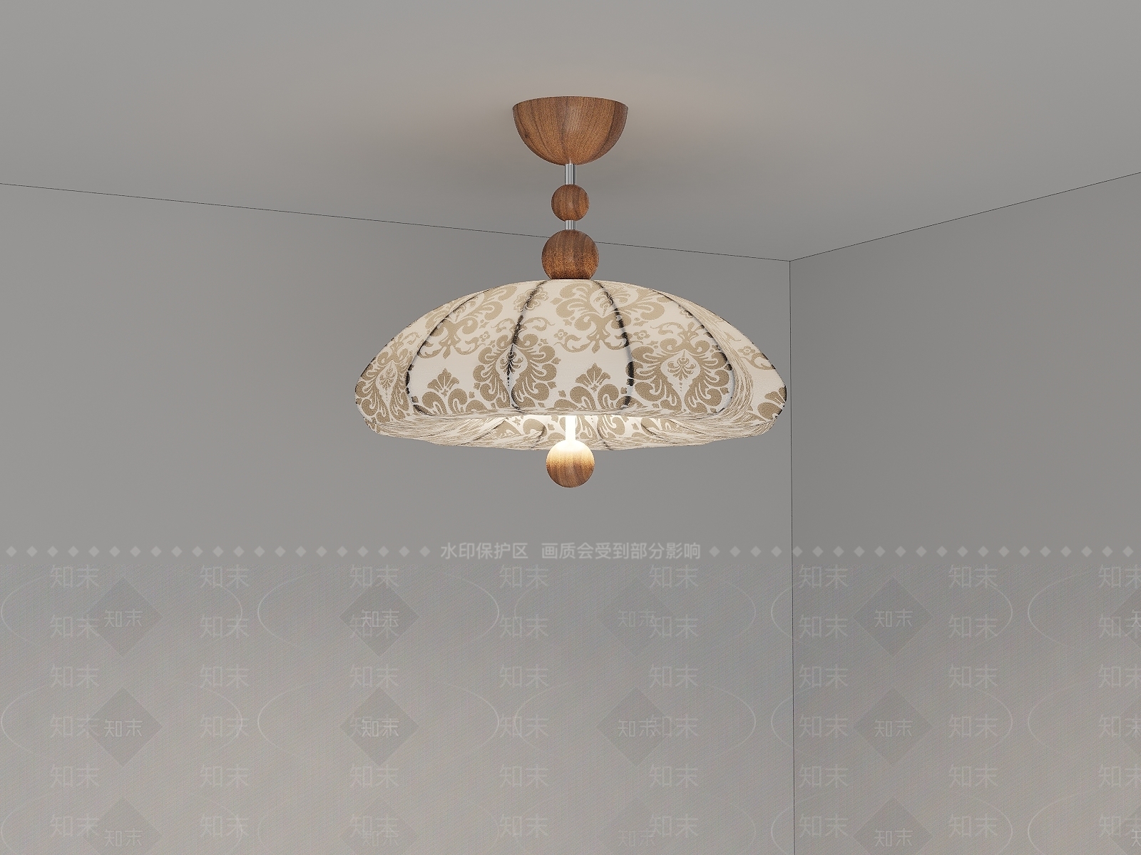 侘寂中古吸顶灯3D模型下载【ID:1201402894】