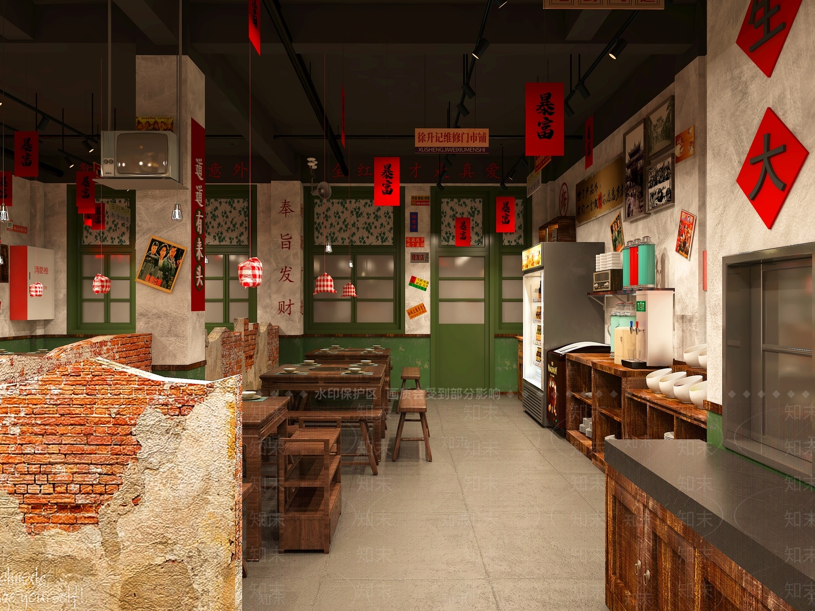 复古工业火锅店3D模型下载【ID:1201406280】
