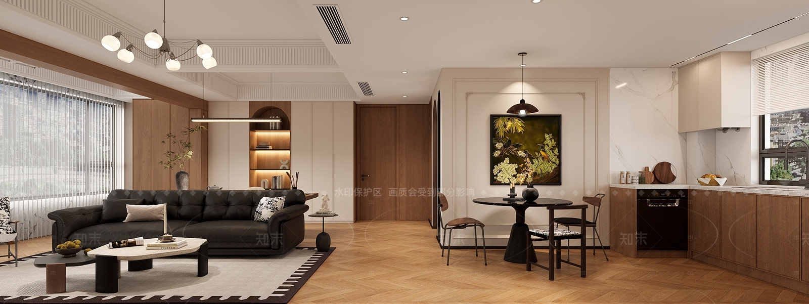 法式开放式厨房3D模型下载【ID:1215195804】