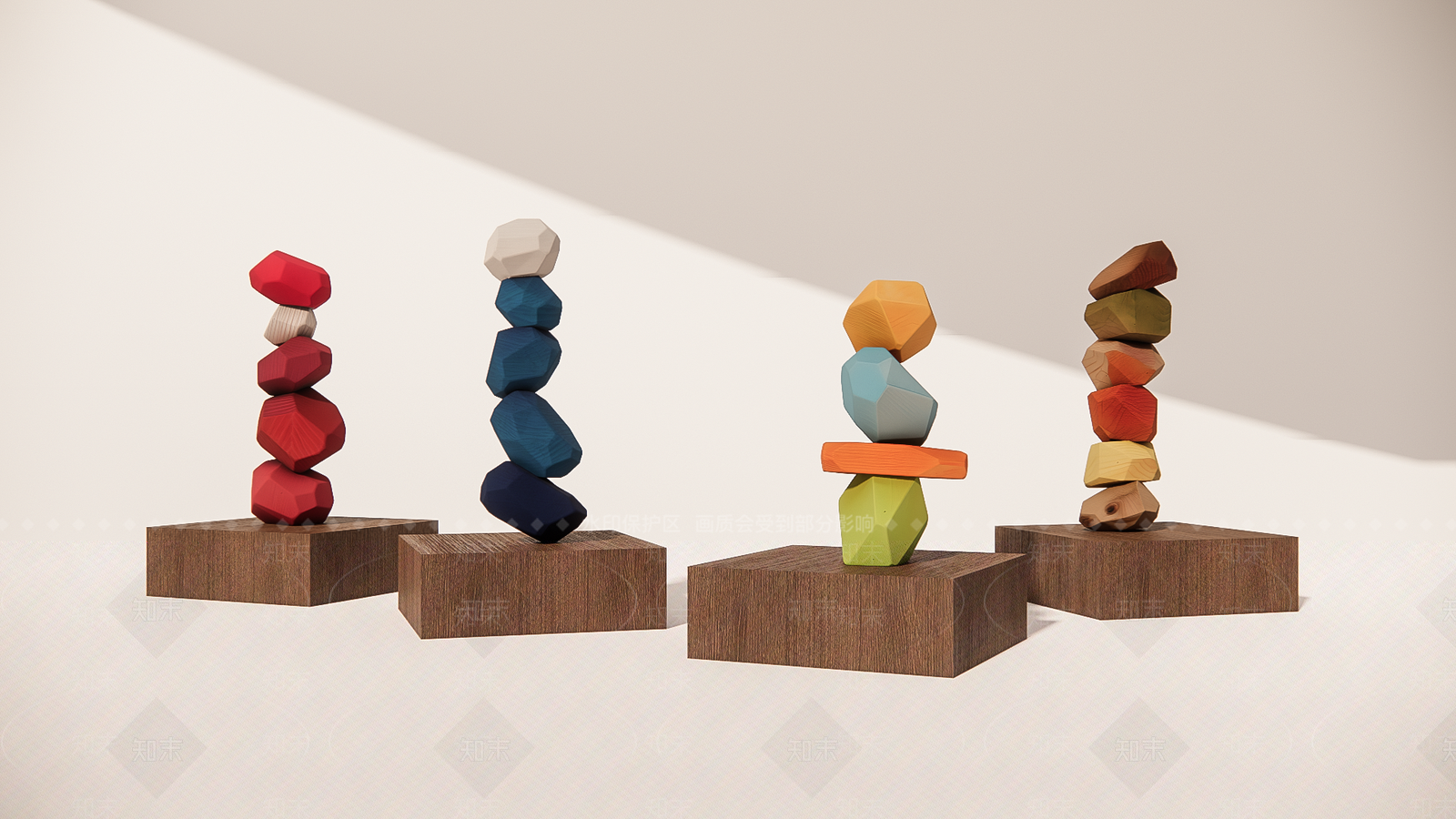 原木极简雕塑摆件SU模型下载【ID:1201406364】