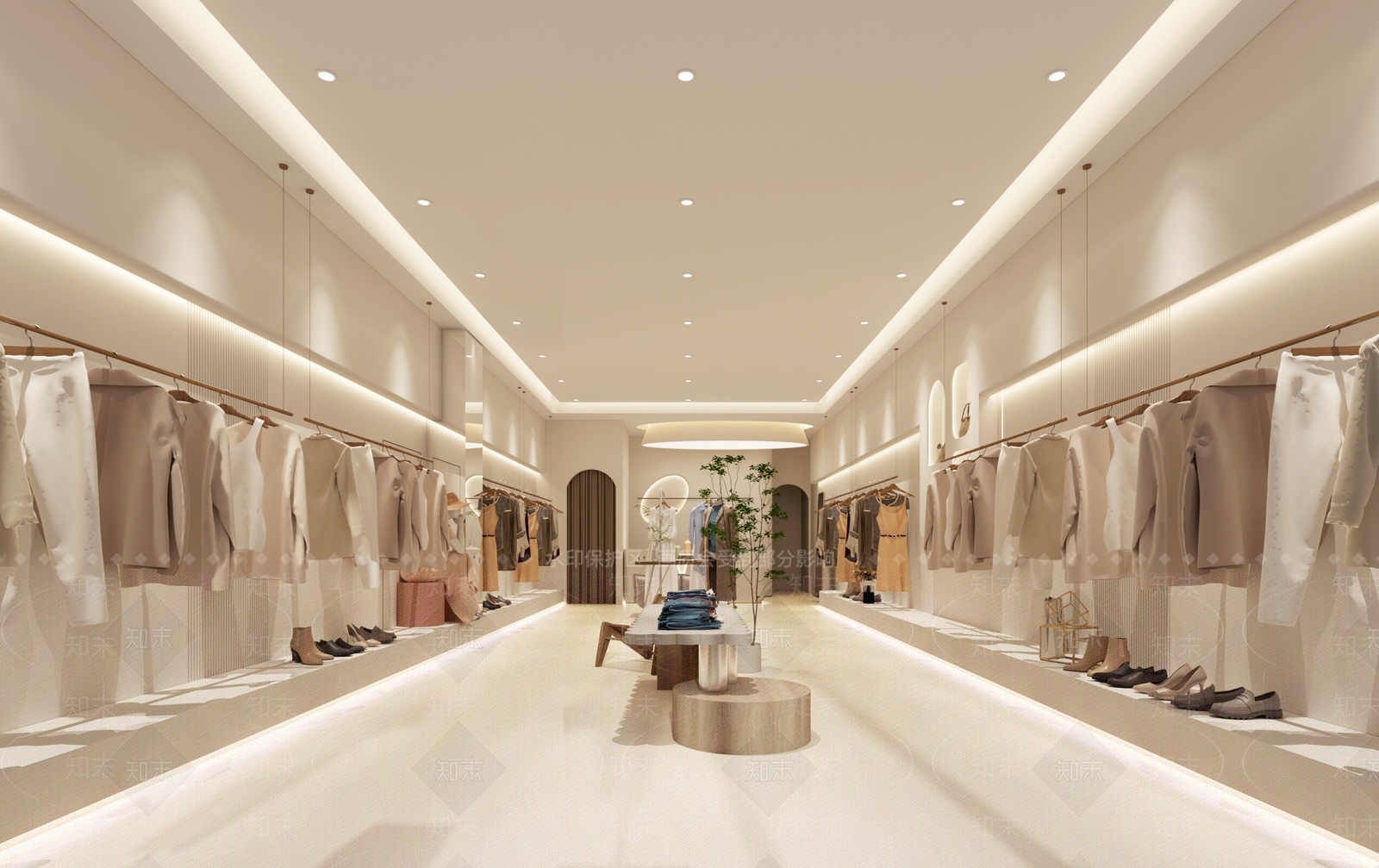 现代极简服装店3D模型下载【ID:1201410699】