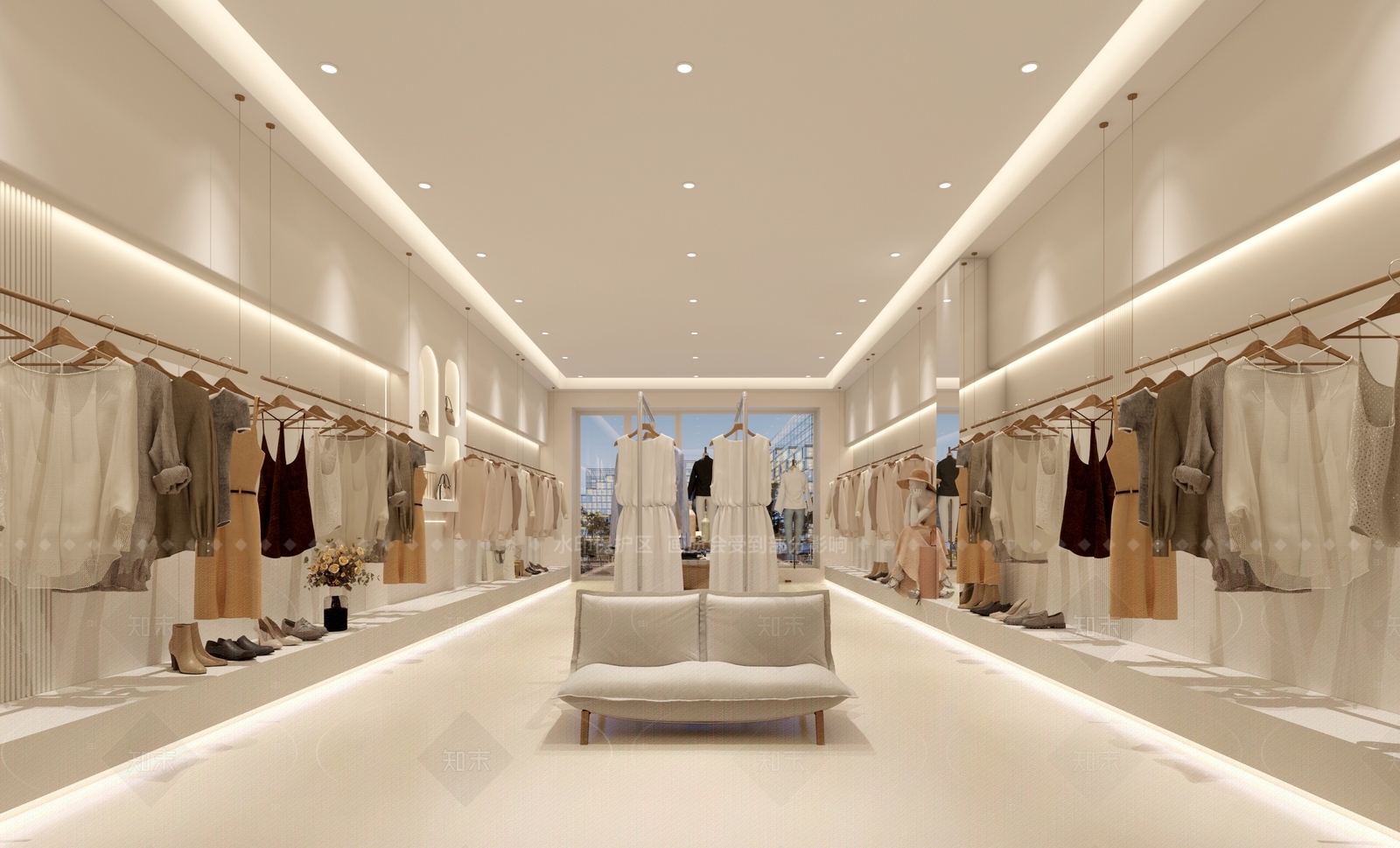 现代极简服装店3D模型下载【ID:1201410699】