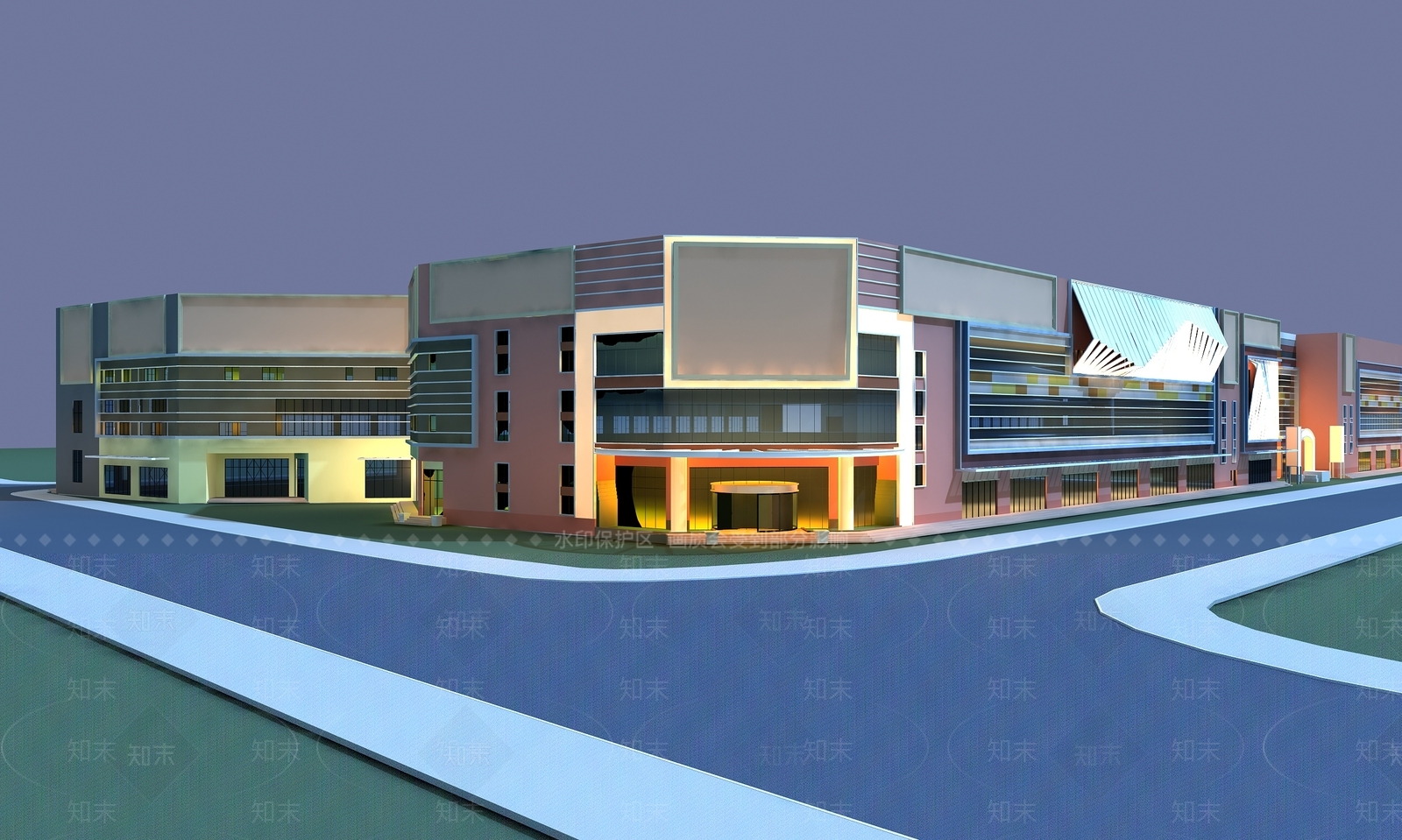 现代商场外观3D模型下载【ID:1201411823】