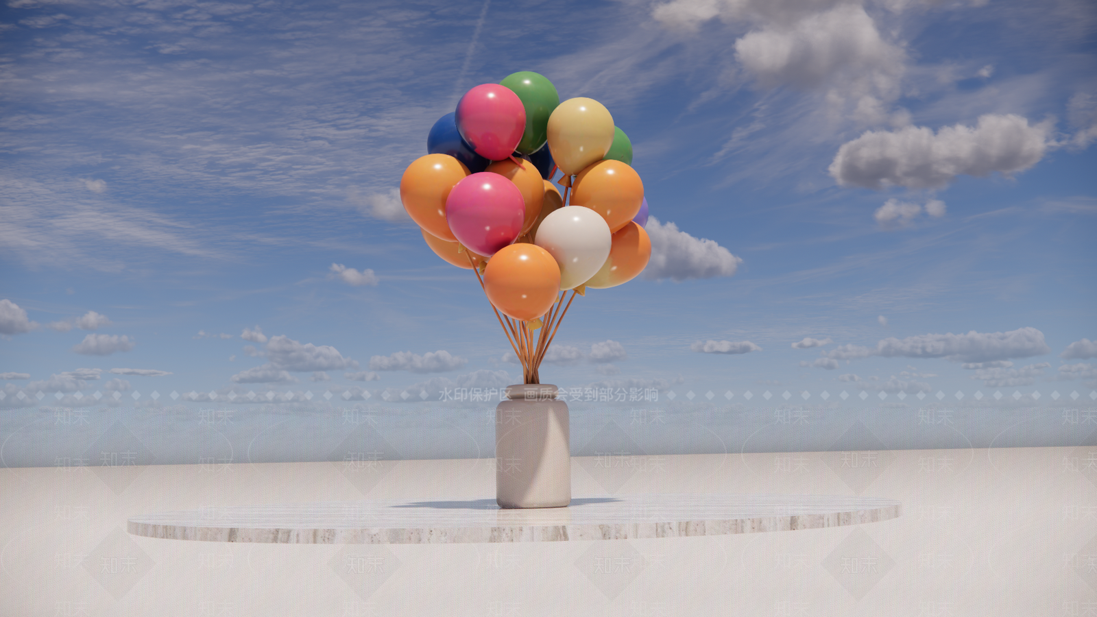 现代美式气球SU模型下载【ID:1201414219】