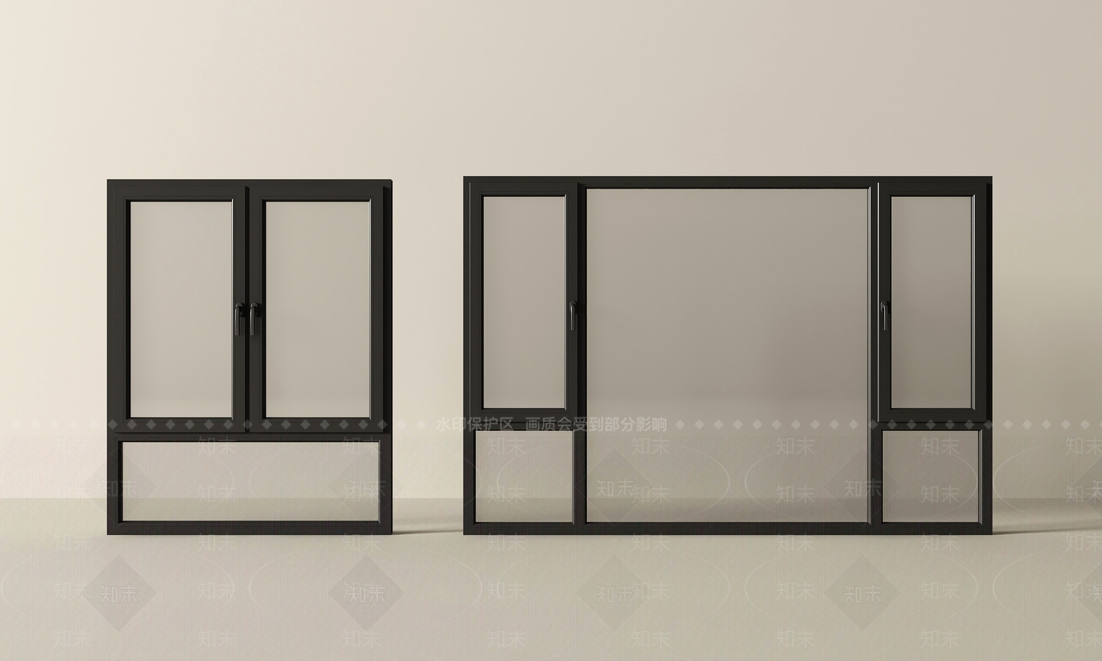 现代平开窗3D模型下载【ID:1201416311】