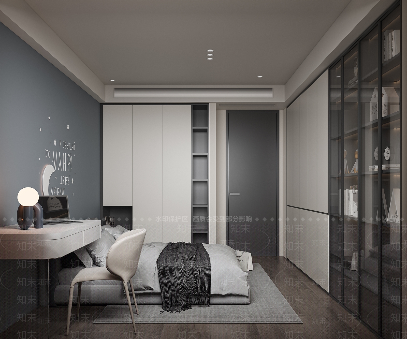 现代简约男孩房3D模型下载【ID:1201417160】