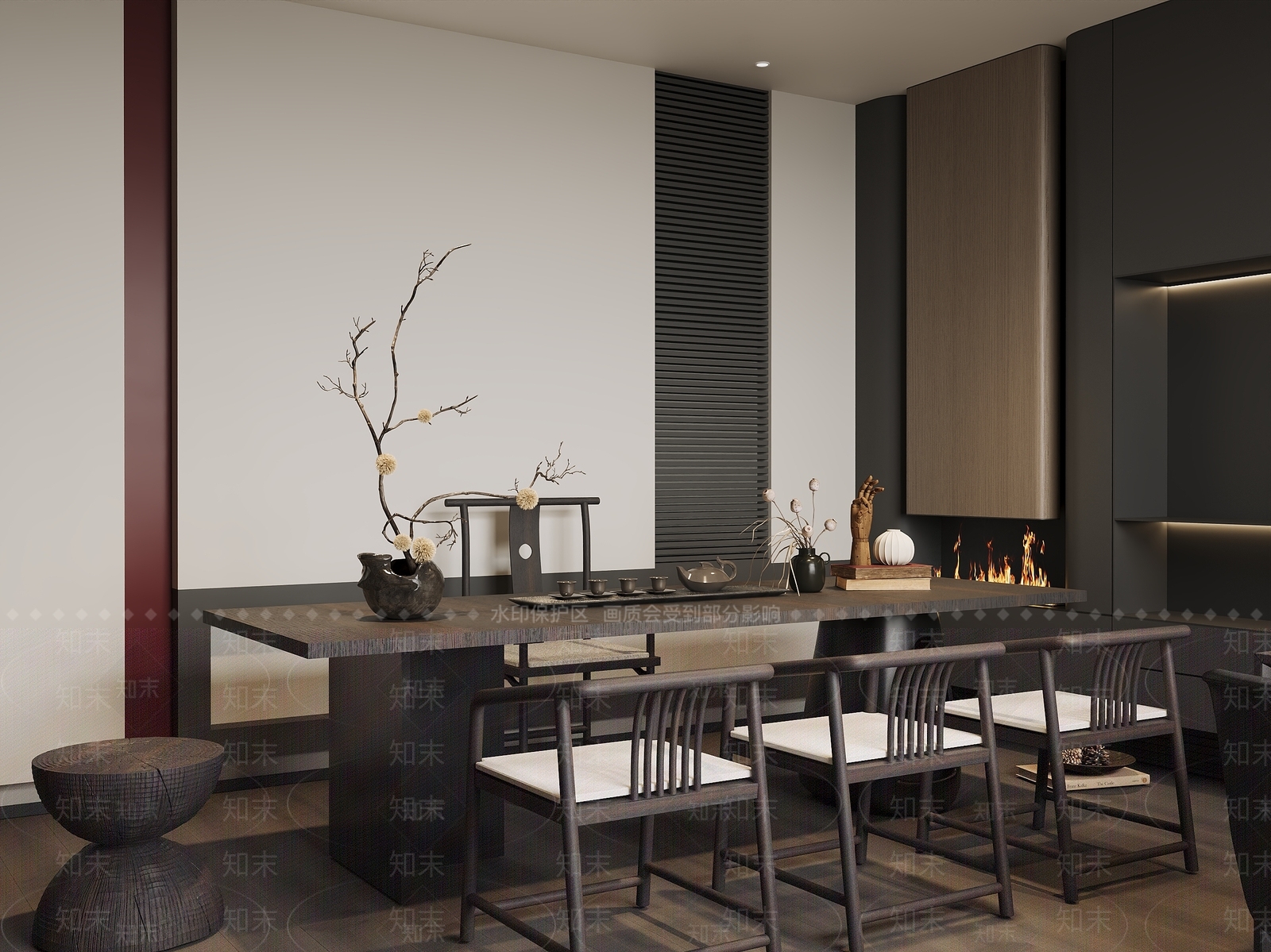 新中式中式茶室3D模型下载【ID:1201417279】