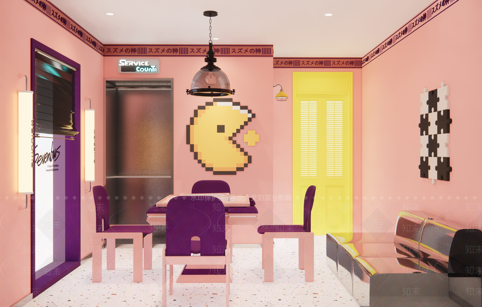 现代奶油宠物店SU模型下载【ID:1201419097】