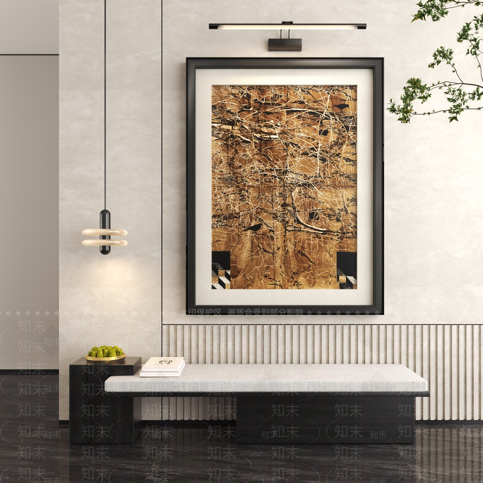 中式中古挂画3D模型下载【ID:1201420163】