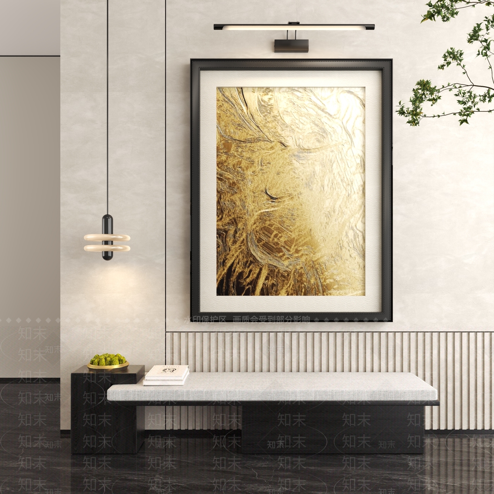 中式挂画3D模型下载【ID:1201420350】